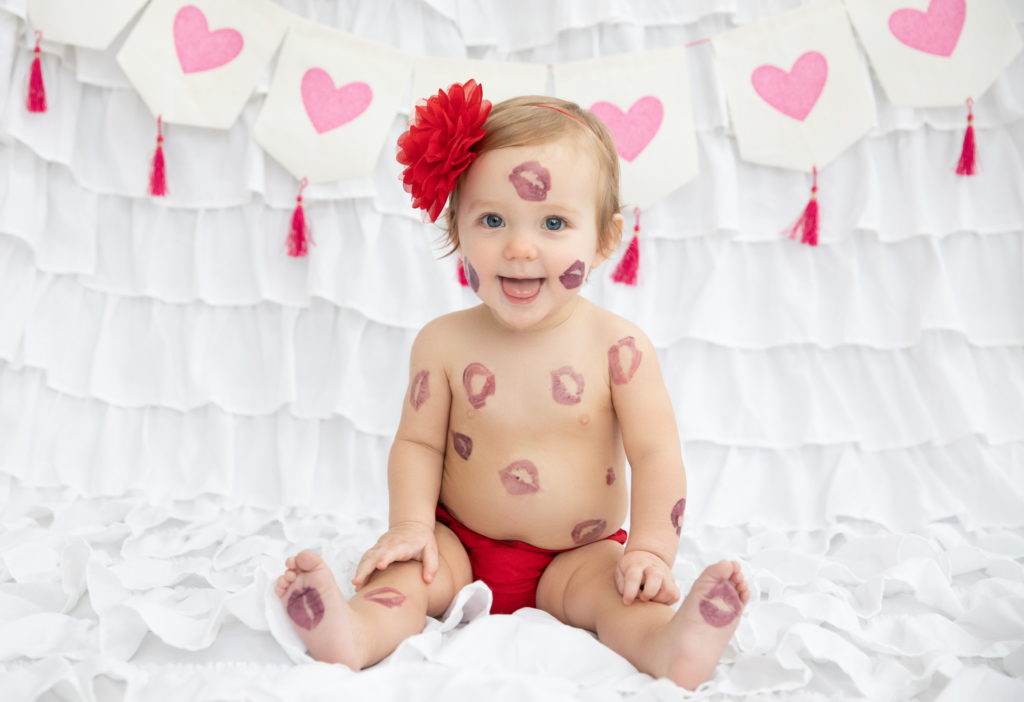 baby valentine's day photoshoot