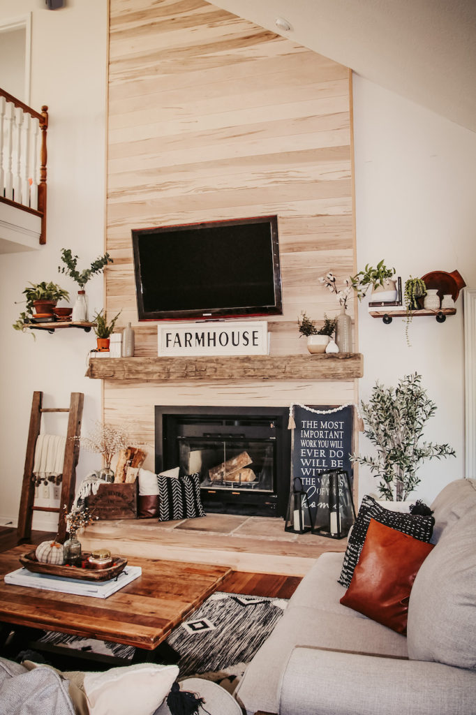 modern farmhouse fireplace remodel